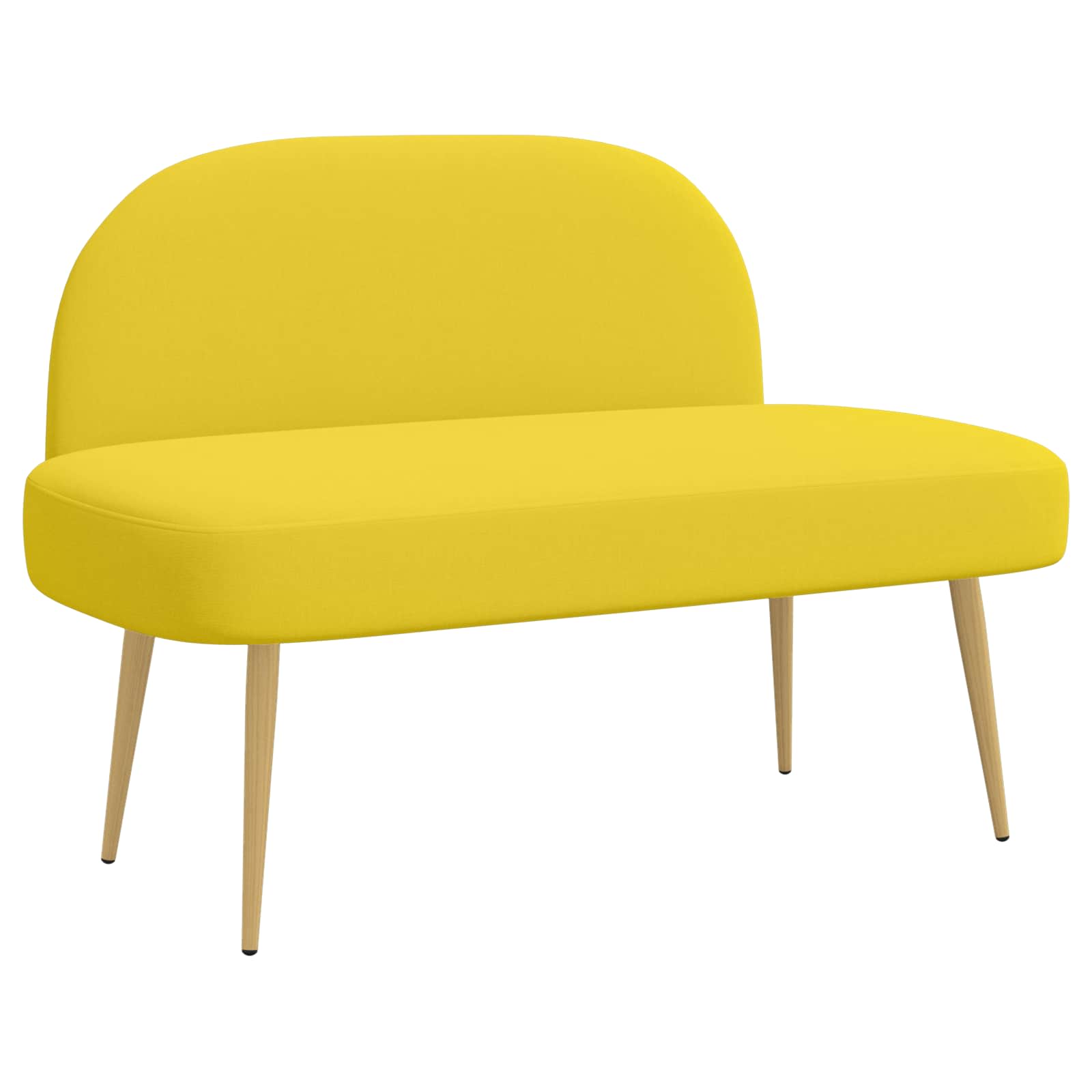 Panchina imbottita con schienale Giallo chiaro 110 x 60 x 76 cm