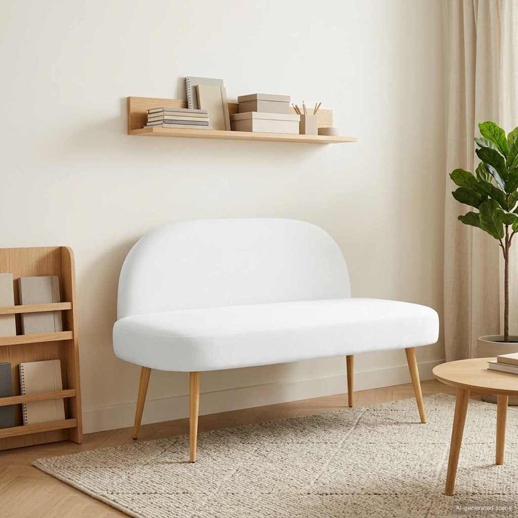 Panchina imbottita con schienale Bianco 110 x 60 x 76 cm