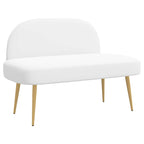 Panchina imbottita con schienale Bianco 110 x 60 x 76 cm