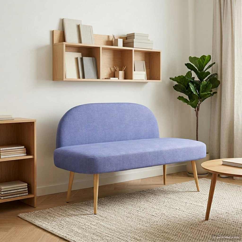 Panchina imbottita con schienale Blu Jeans 110 x 60 x 76 cm