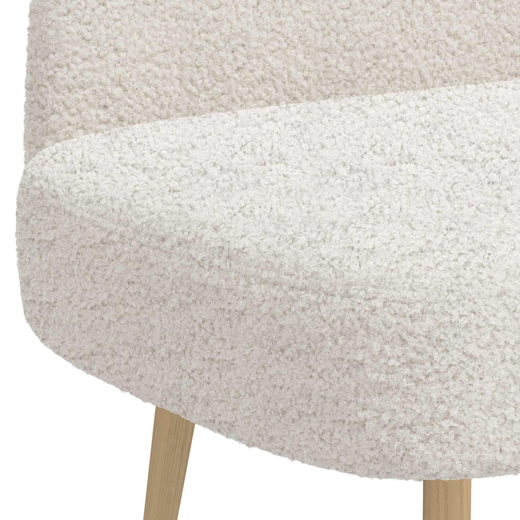 Panchina imbottita con schienale Crema 110 x 60 x 76 cm Bouclé