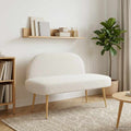 Panchina imbottita con schienale Crema 110 x 60 x 76 cm Bouclé