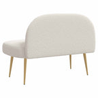 Panchina imbottita con schienale Crema 110 x 60 x 76 cm Bouclé