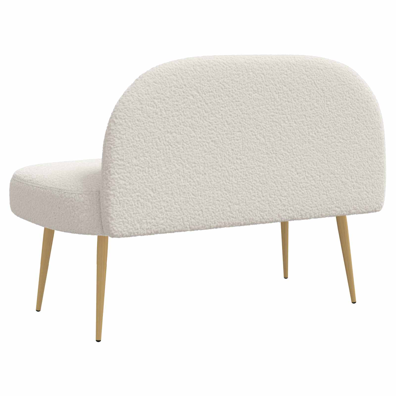 Panchina imbottita con schienale Crema 110 x 60 x 76 cm Bouclé
