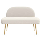 Panchina imbottita con schienale Crema 110 x 60 x 76 cm Bouclé