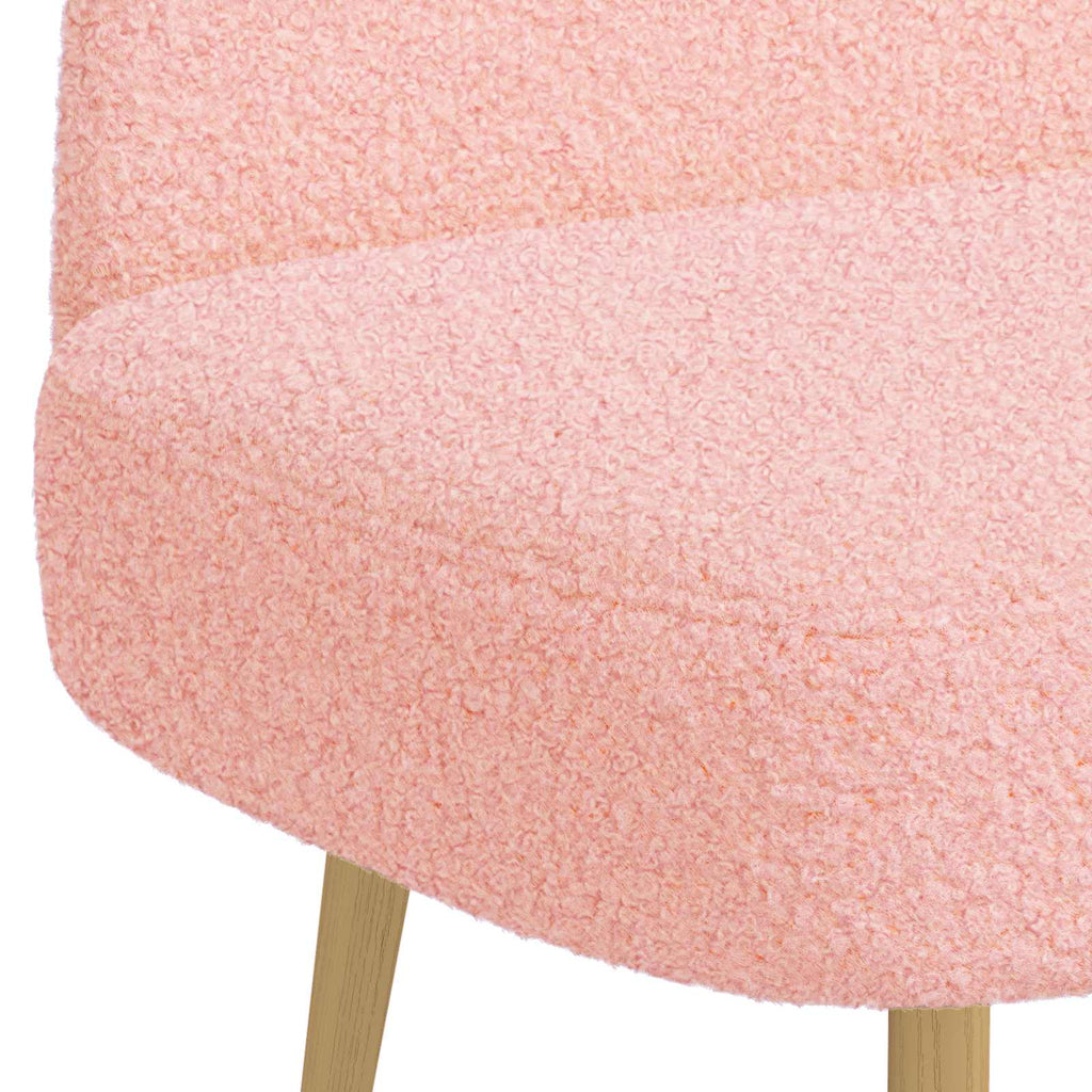 Panchina imbottita con schienale Rosa 110 x 60 x 76 cm Bouclé