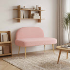 Panchina imbottita con schienale Rosa 110 x 60 x 76 cm Bouclé