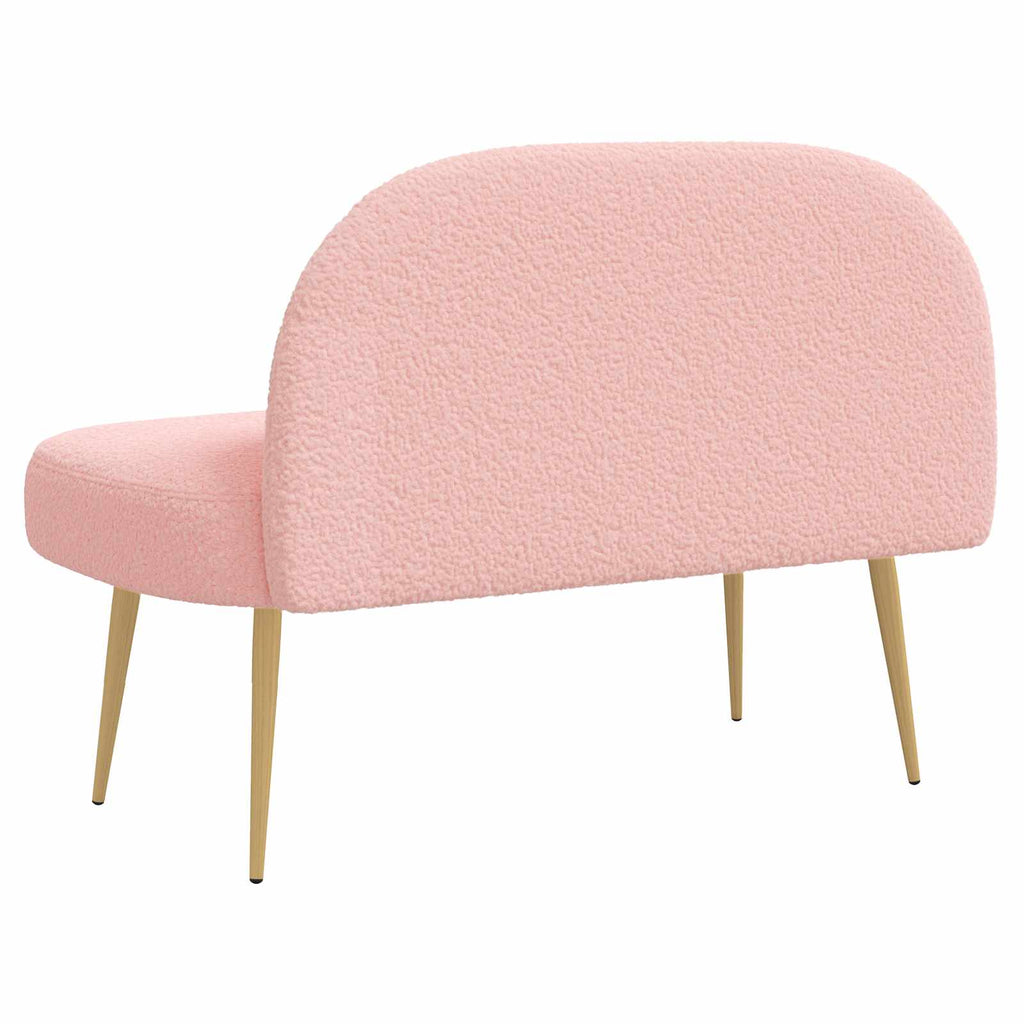 Panchina imbottita con schienale Rosa 110 x 60 x 76 cm Bouclé