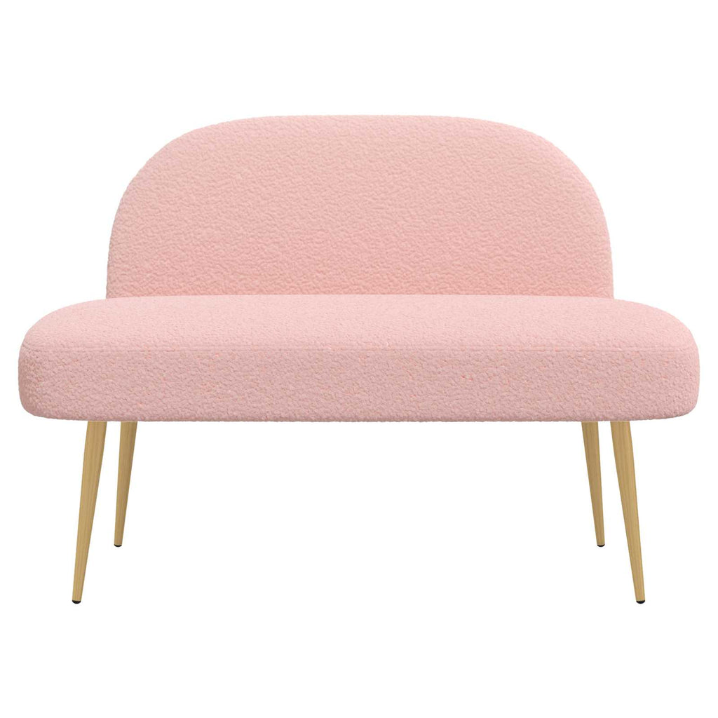 Panchina imbottita con schienale Rosa 110 x 60 x 76 cm Bouclé