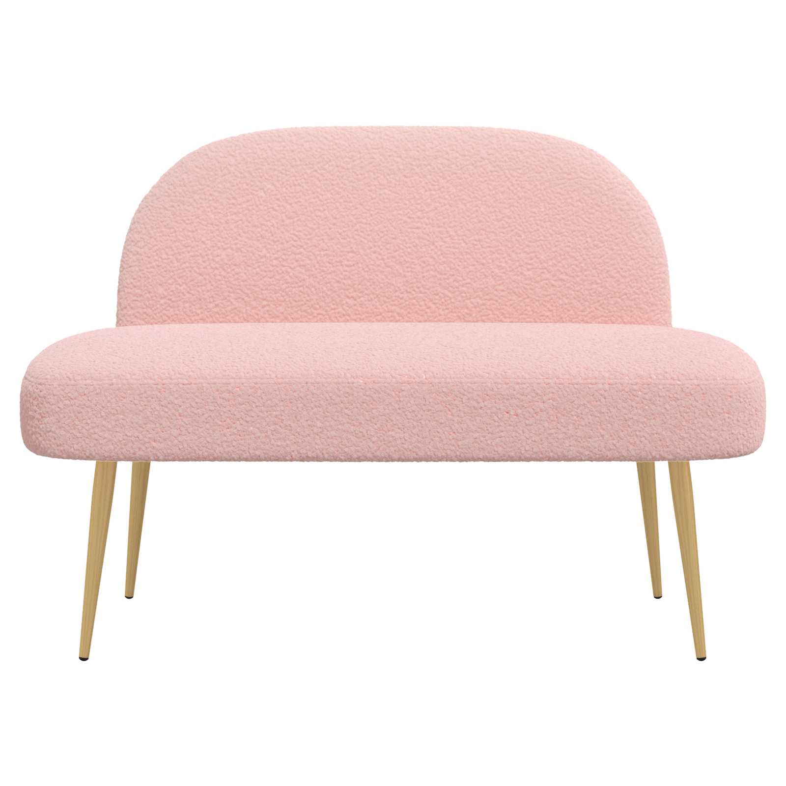 Panchina imbottita con schienale Rosa 110 x 60 x 76 cm Bouclé
