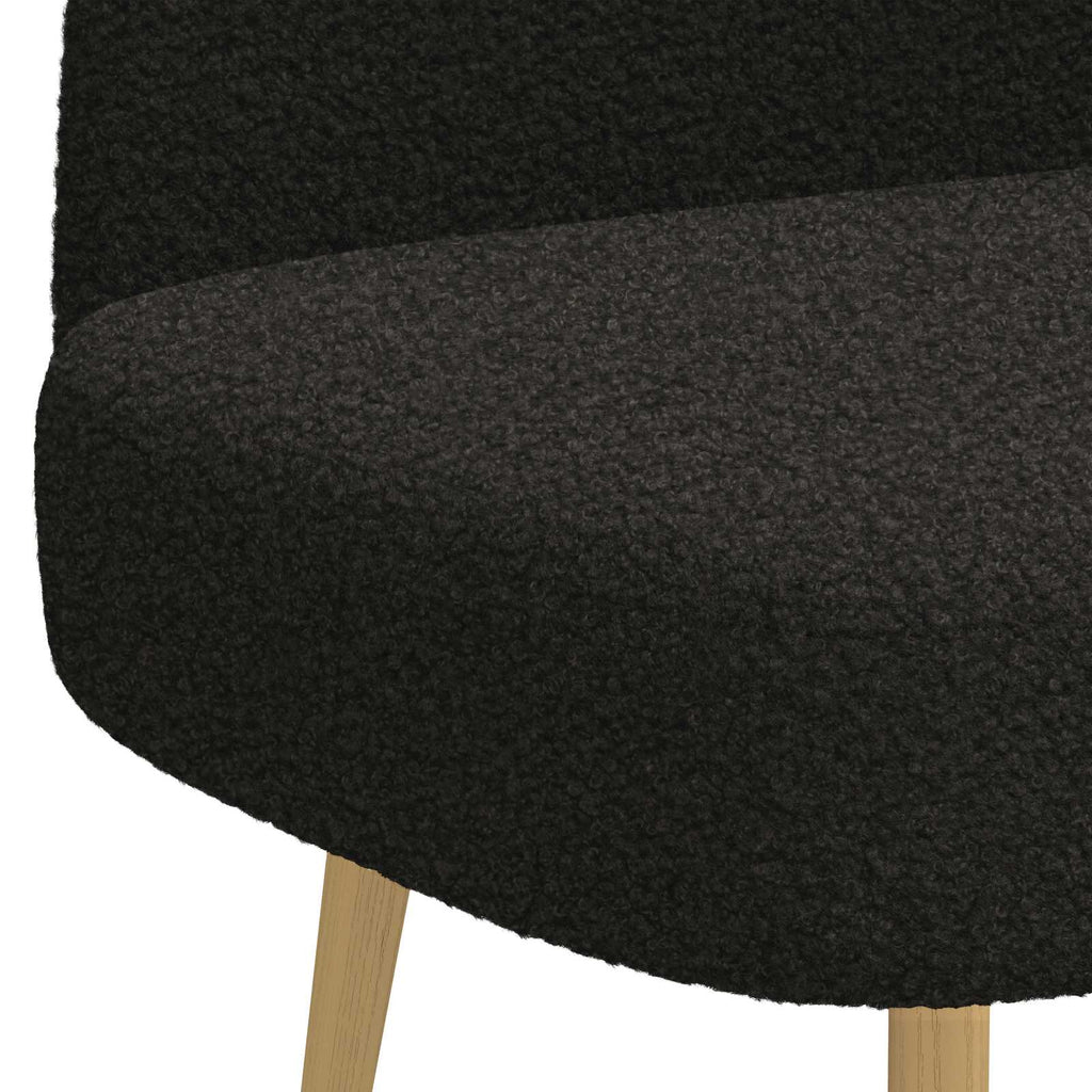 Panchina imbottita con schienale Nero 110 x 60 x 76 cm Bouclé