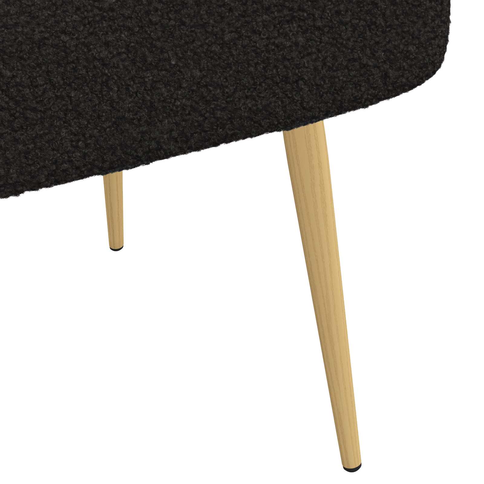 Panchina imbottita con schienale Nero 110 x 60 x 76 cm Bouclé