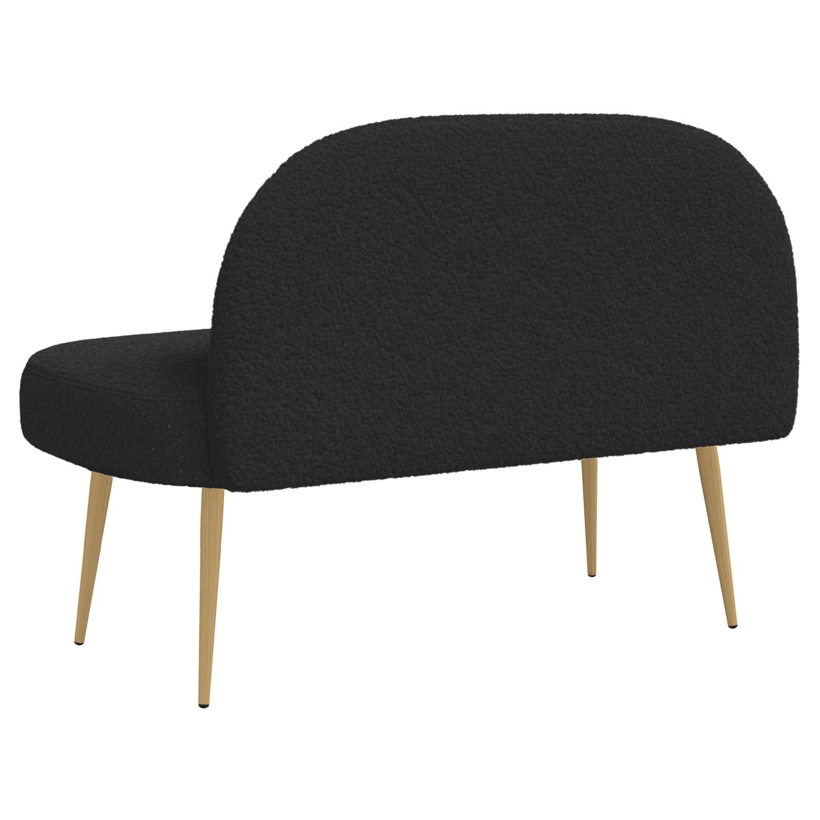 Panchina imbottita con schienale Nero 110 x 60 x 76 cm Bouclé