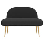 Panchina imbottita con schienale Nero 110 x 60 x 76 cm Bouclé