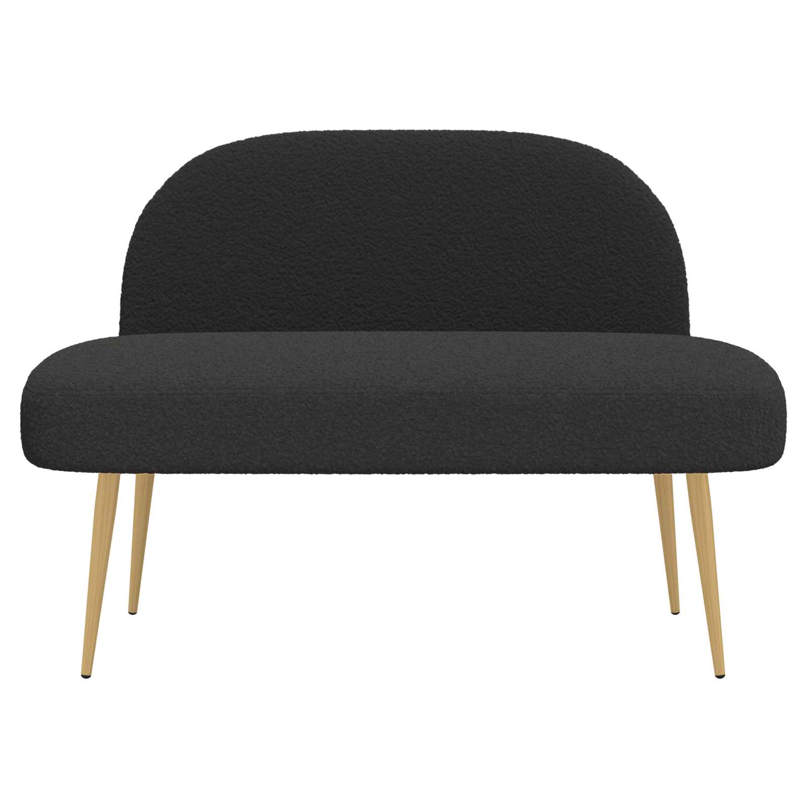 Panchina imbottita con schienale Nero 110 x 60 x 76 cm Bouclé