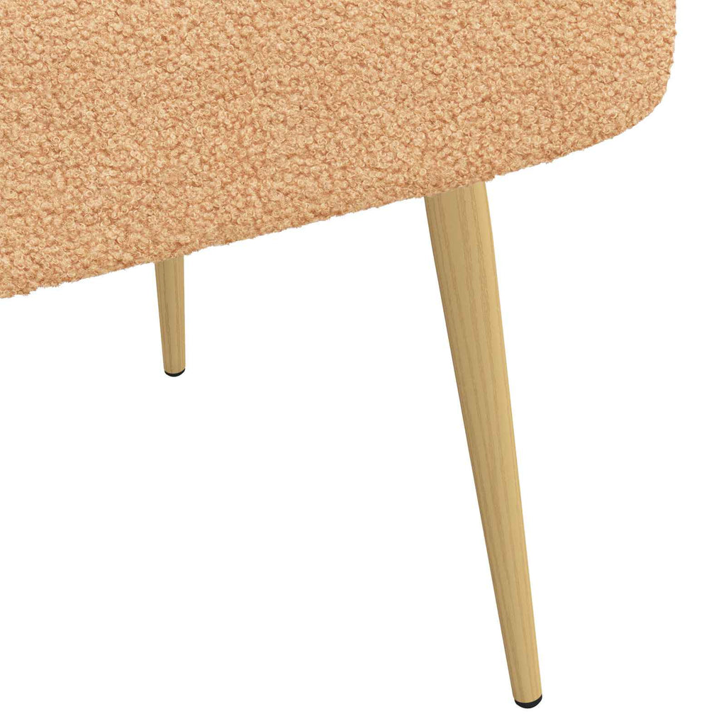 Panchina imbottita con schienale Beige 110 x 60 x 76 cm Bouclé