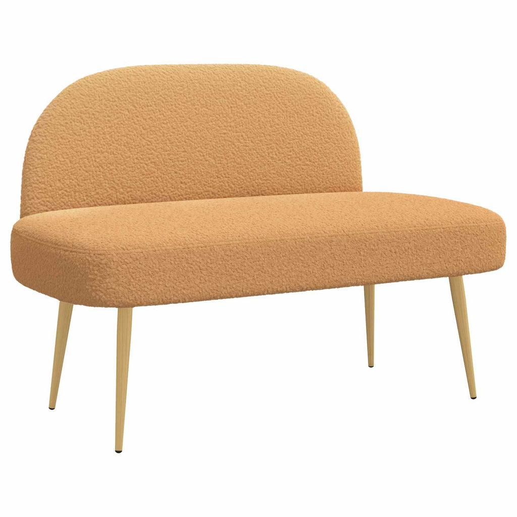 Panchina imbottita con schienale Beige 110 x 60 x 76 cm Bouclé