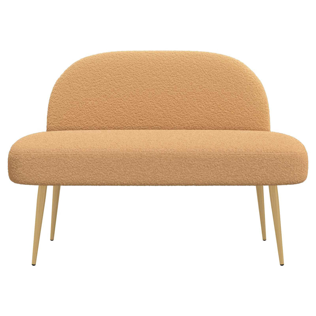 Panchina imbottita con schienale Beige 110 x 60 x 76 cm Bouclé