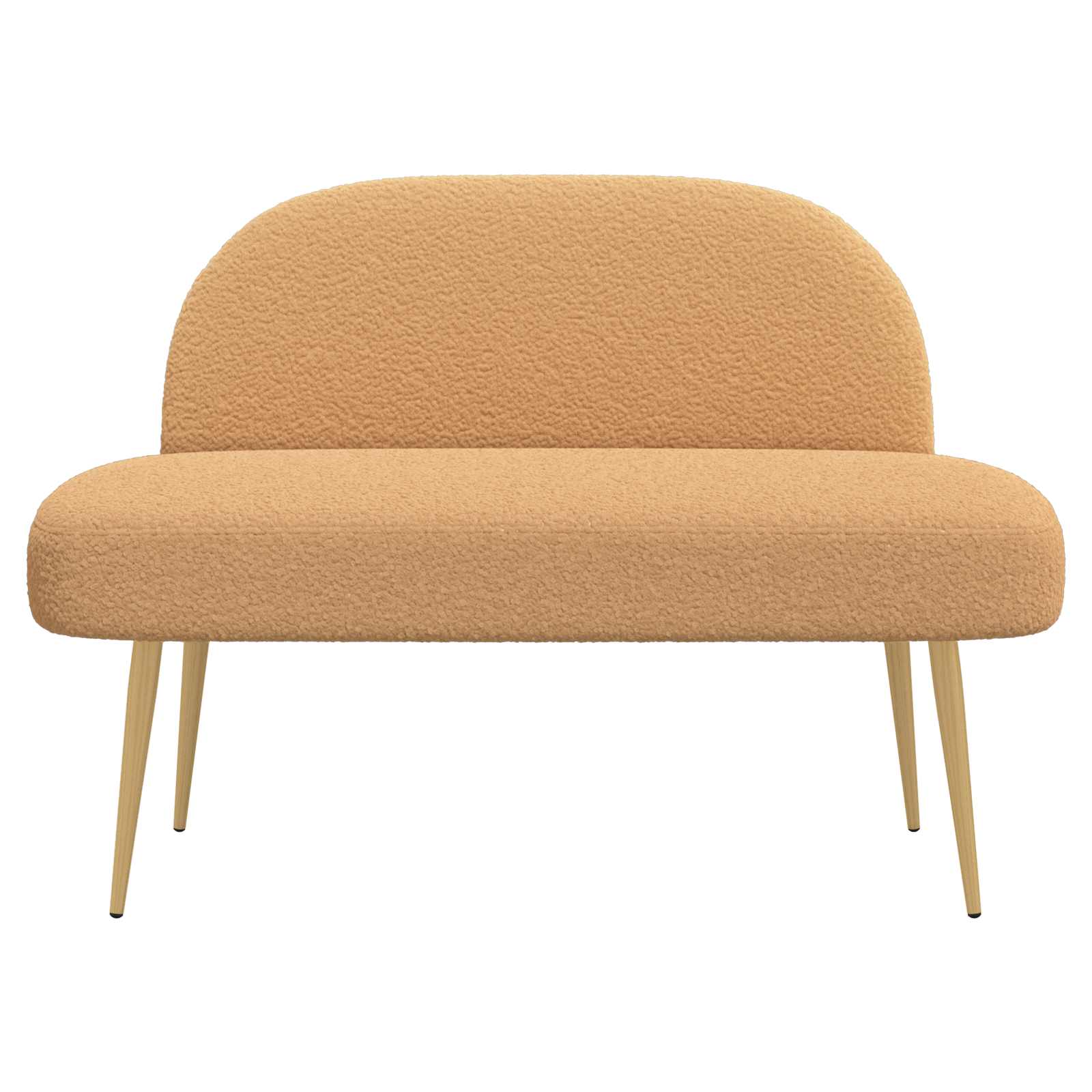 Panchina imbottita con schienale Beige 110 x 60 x 76 cm Bouclé