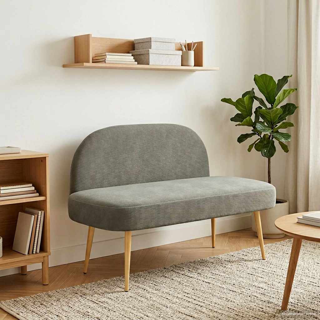 Panchina imbottita con schienale Grigio chiaro 110 x 60 x 76 cm
