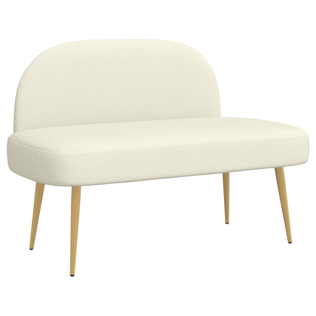 Panchina imbottita con schienale Crema 110 x 60 x 76 cm