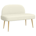 Panchina imbottita con schienale Crema 110 x 60 x 76 cm