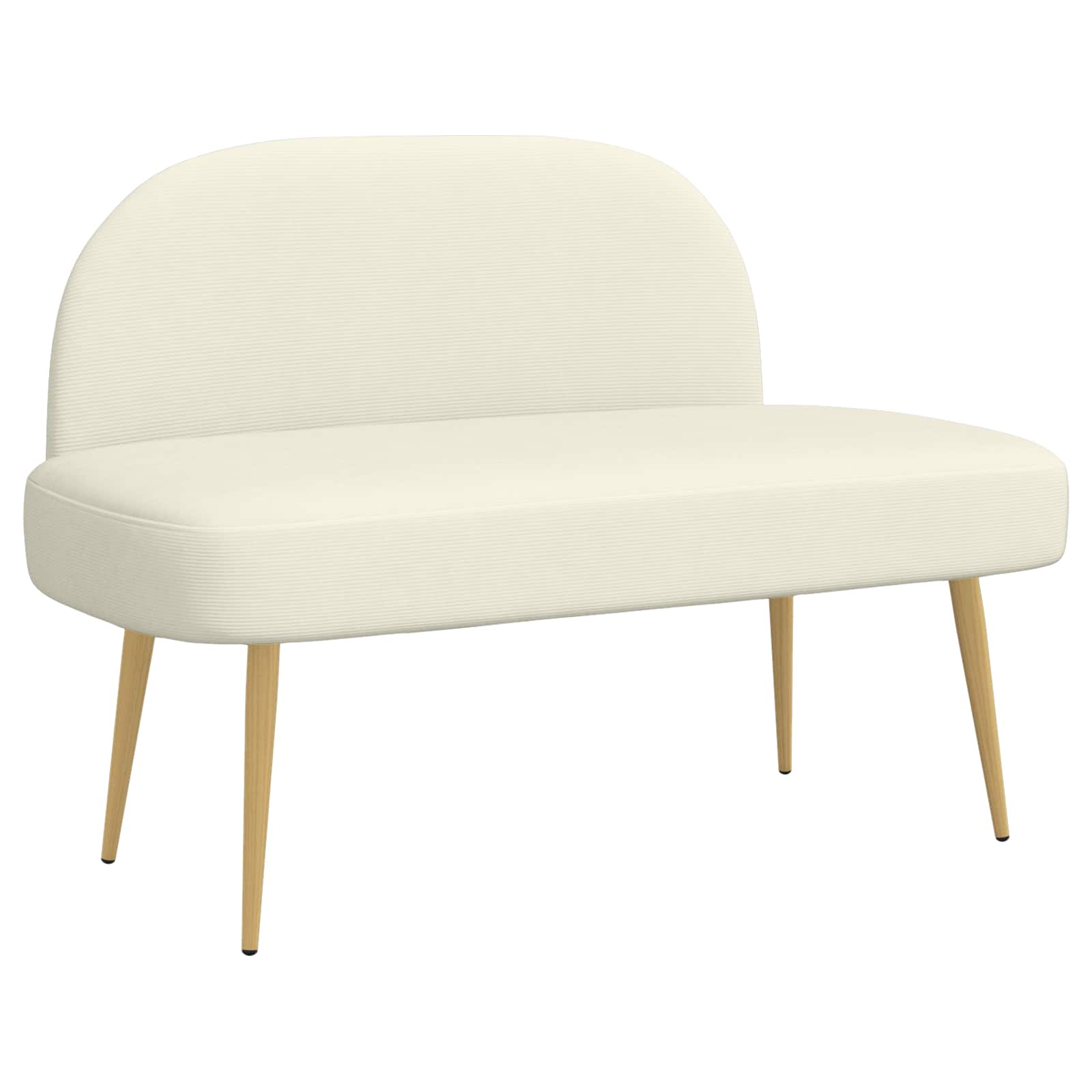 Panchina imbottita con schienale Crema 110 x 60 x 76 cm