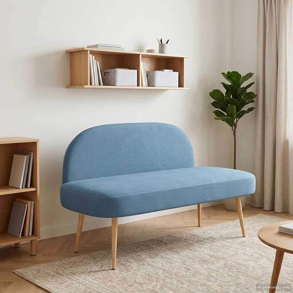 Panchina imbottita con schienale Blu 110 x 60 x 76 cm