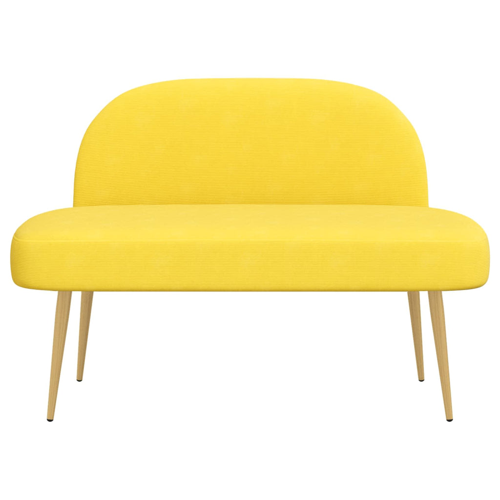 Panchina imbottita con schienale Giallo chiaro 110 x 60 x 76 cm