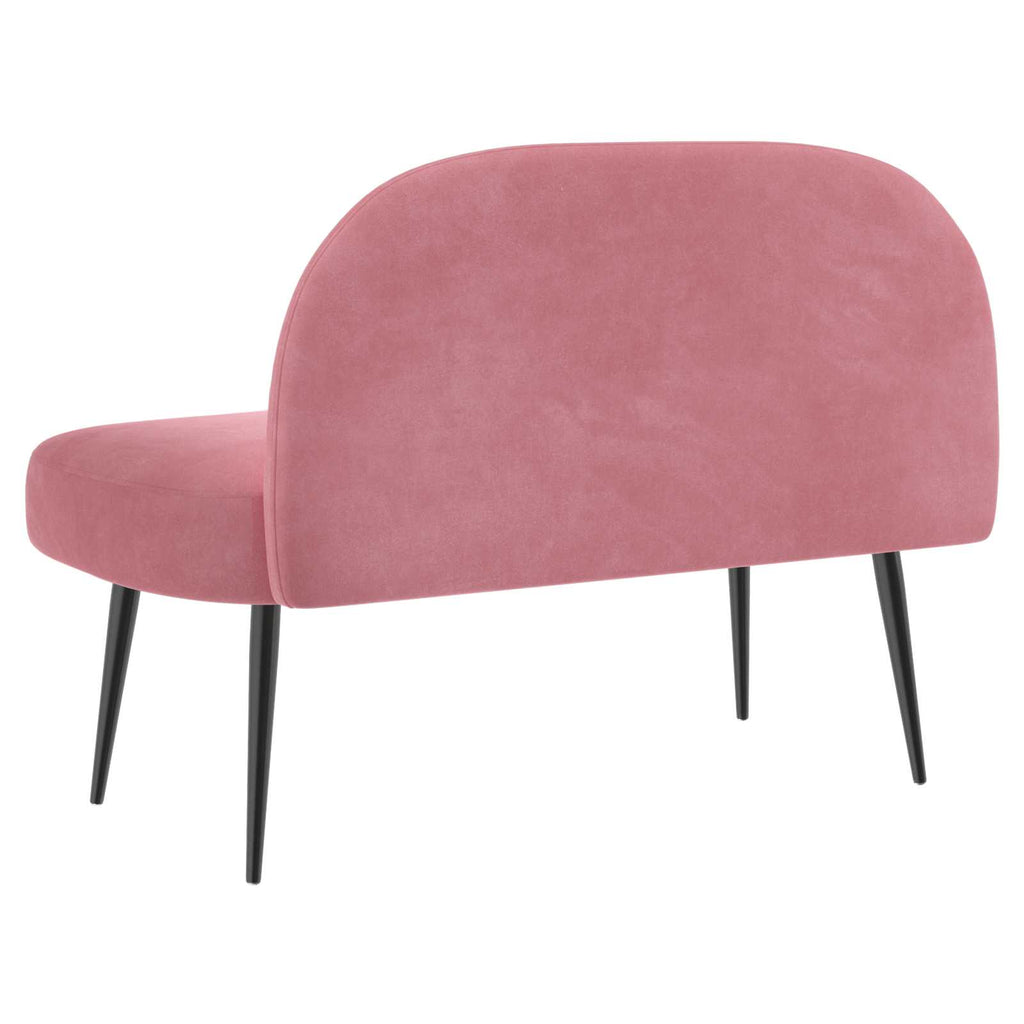 Panchina imbottita con schienale Rosa 110 x 60 x 76 cm Velluto