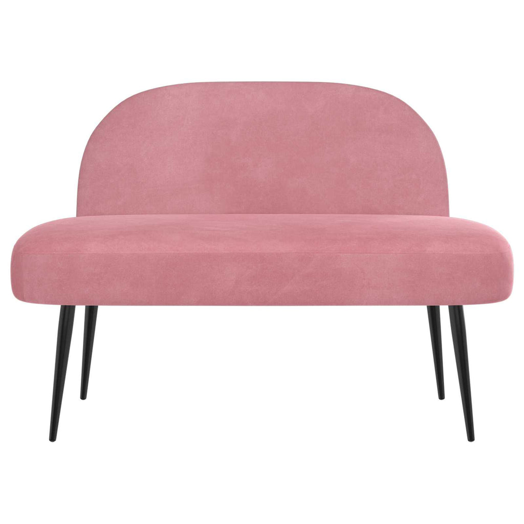 Panchina imbottita con schienale Rosa 110 x 60 x 76 cm Velluto