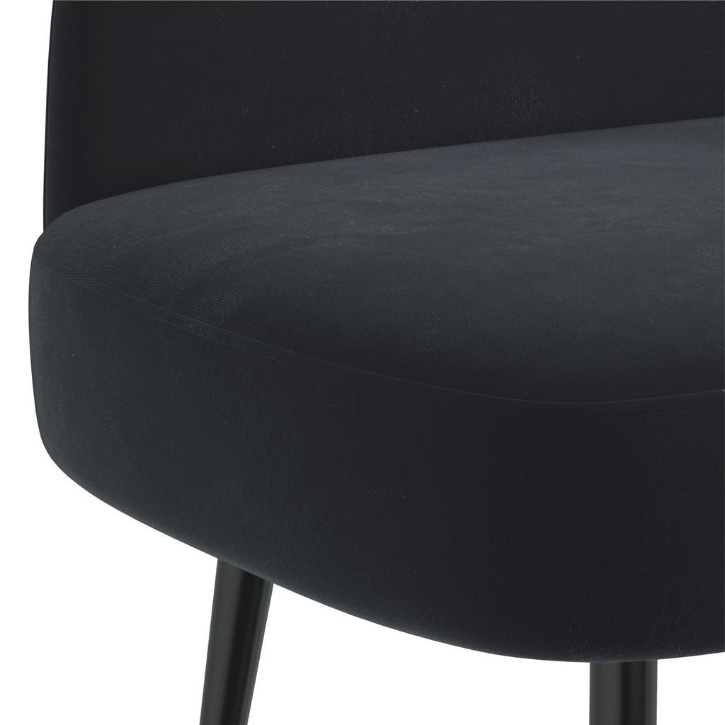 Panchina imbottita con schienale Nero 110 x 60 x 76 cm Velluto