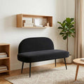 Panchina imbottita con schienale Nero 110 x 60 x 76 cm Velluto