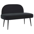 Panchina imbottita con schienale Nero 110 x 60 x 76 cm Velluto