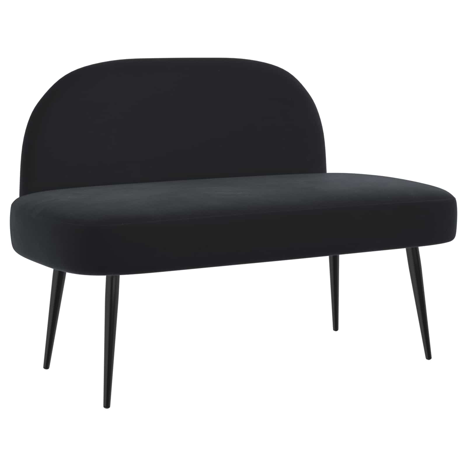 Panchina imbottita con schienale Nero 110 x 60 x 76 cm Velluto