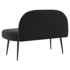 Panchina imbottita con schienale Nero 110 x 60 x 76 cm Velluto