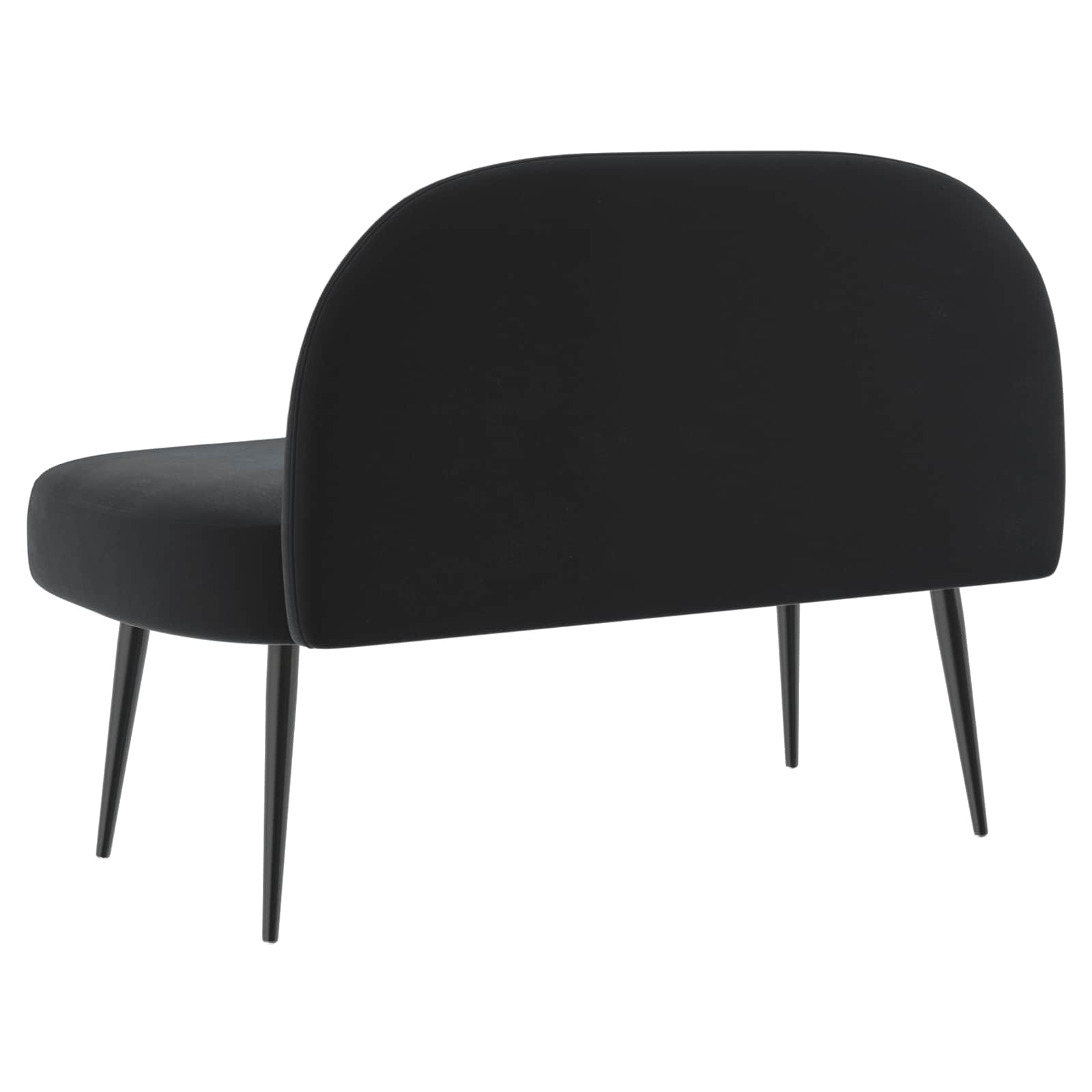 Panchina imbottita con schienale Nero 110 x 60 x 76 cm Velluto