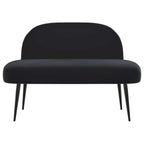 Panchina imbottita con schienale Nero 110 x 60 x 76 cm Velluto