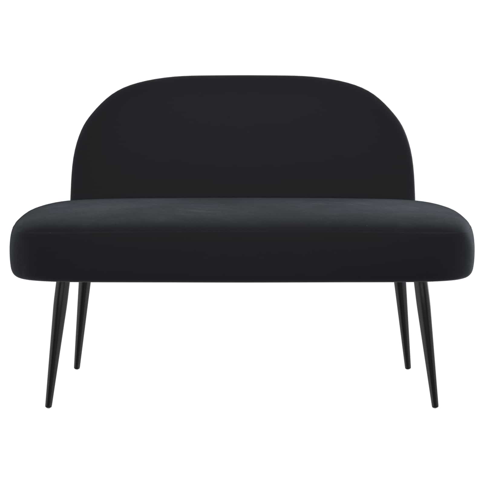 Panchina imbottita con schienale Nero 110 x 60 x 76 cm Velluto