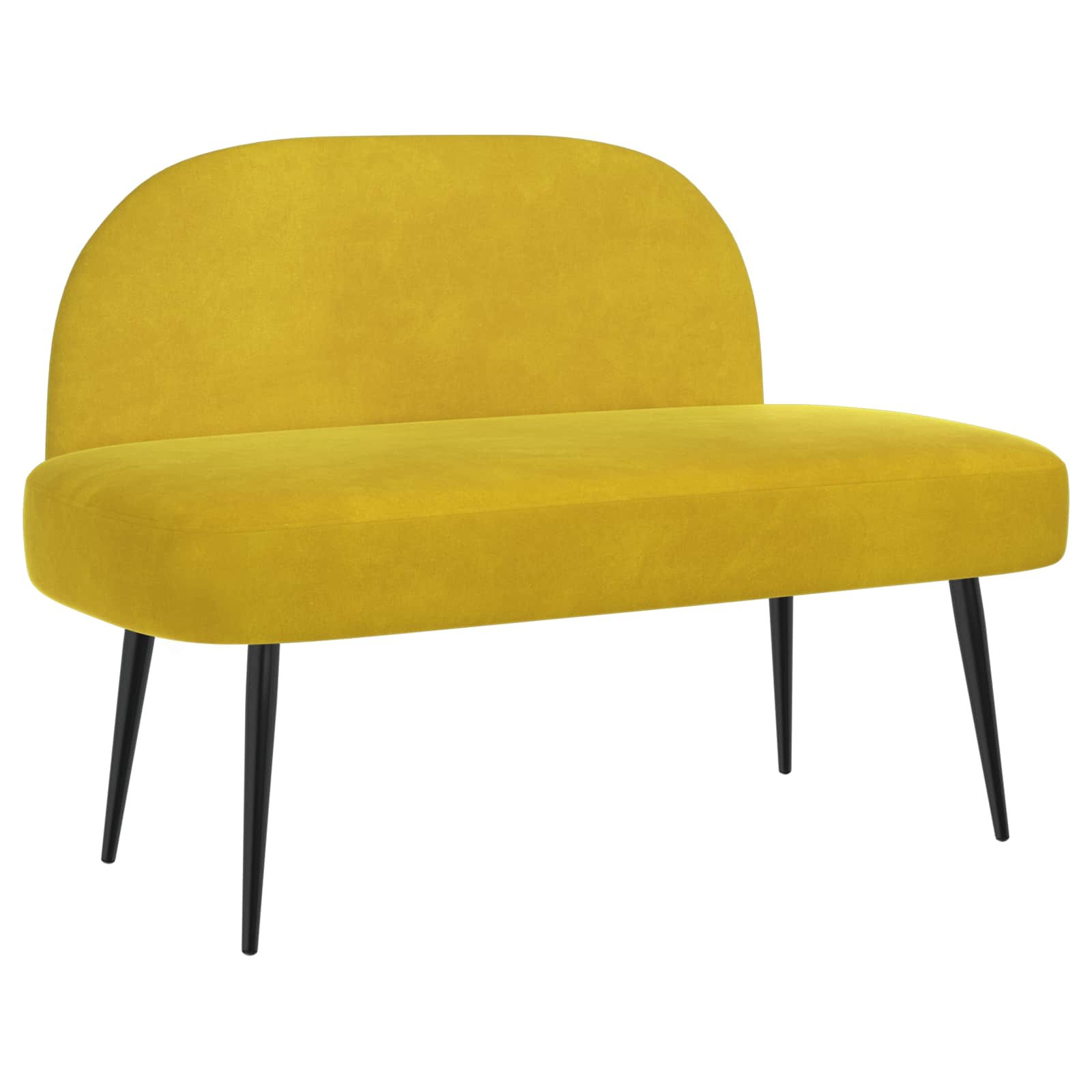 Panchina imbottita con schienale Giallo 110 x 60 x 76 cm
