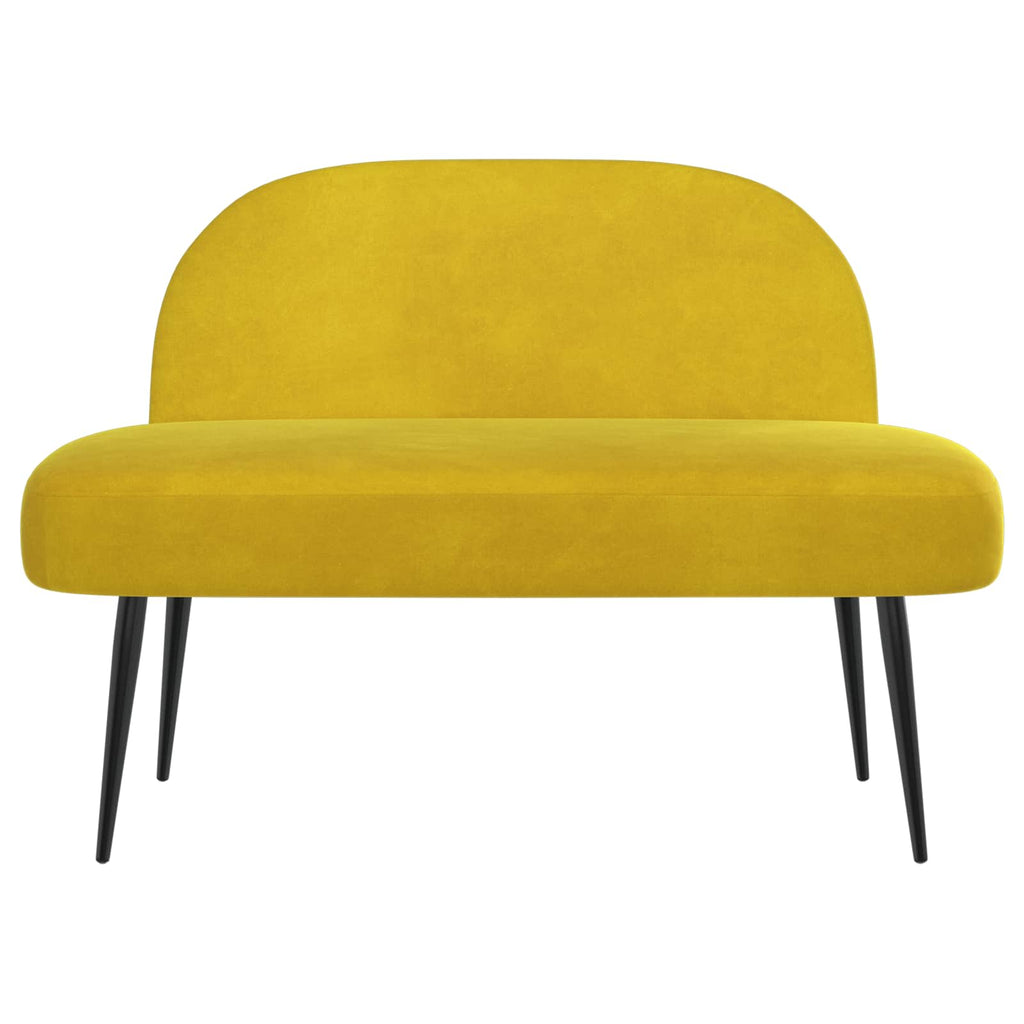 Panchina imbottita con schienale Giallo 110 x 60 x 76 cm