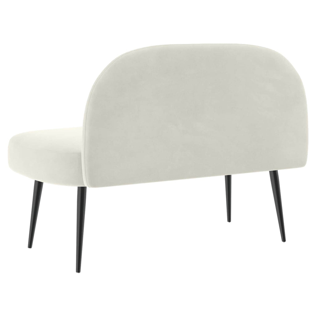Panchina imbottita con schienale Crema 110 x 60 x 76 cm Velluto