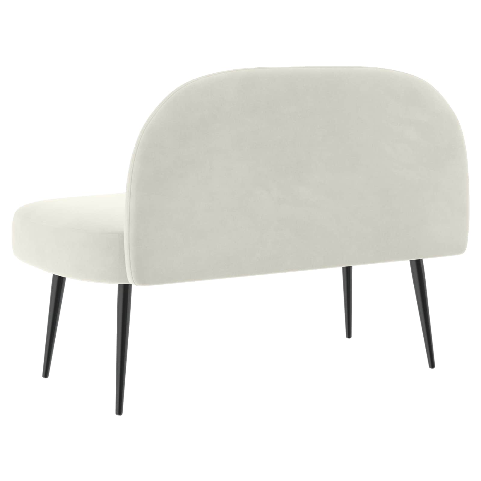 Panchina imbottita con schienale Crema 110 x 60 x 76 cm Velluto