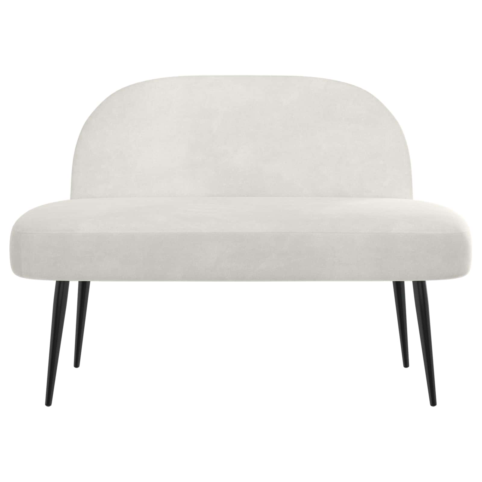 Panchina imbottita con schienale Crema 110 x 60 x 76 cm Velluto