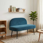 Panchina imbottita con schienale Blu 110 x 60 x 76 cm Velluto