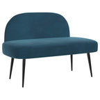 Panchina imbottita con schienale Blu 110 x 60 x 76 cm Velluto