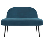 Panchina imbottita con schienale Blu 110 x 60 x 76 cm Velluto