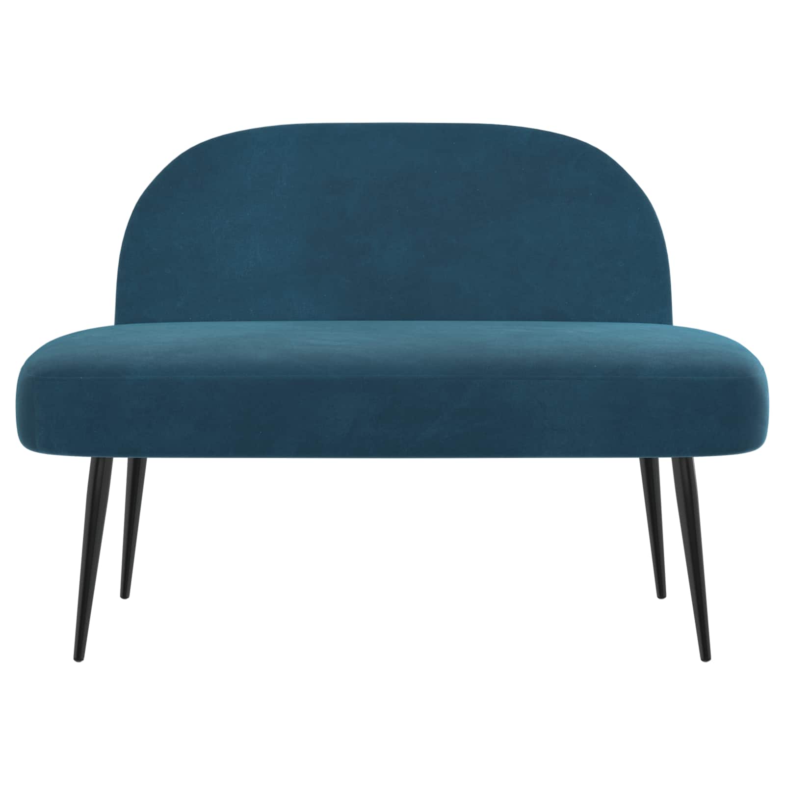 Panchina imbottita con schienale Blu 110 x 60 x 76 cm Velluto
