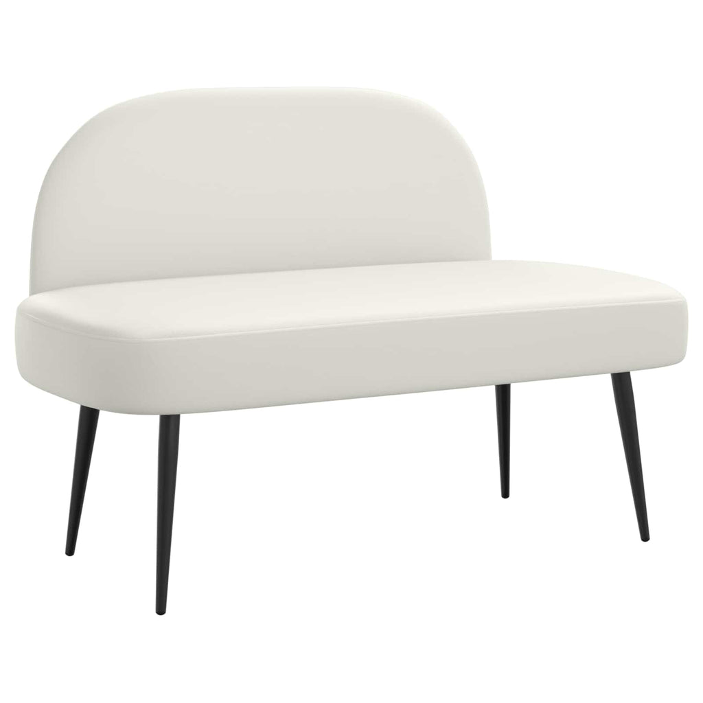 Panchina imbottita con schienale Bianco 110 x 60 x 76 cm