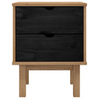 Comodino OTTA Nero 45 x 39 x 57 cm Legno Massello di Pino